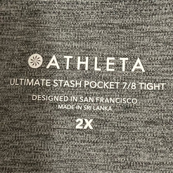 Athleta Ultimate Stash Pocket 7/8 Leggings Women’s Size 2X Drawstring Waist Gray - Picture 10 of 11